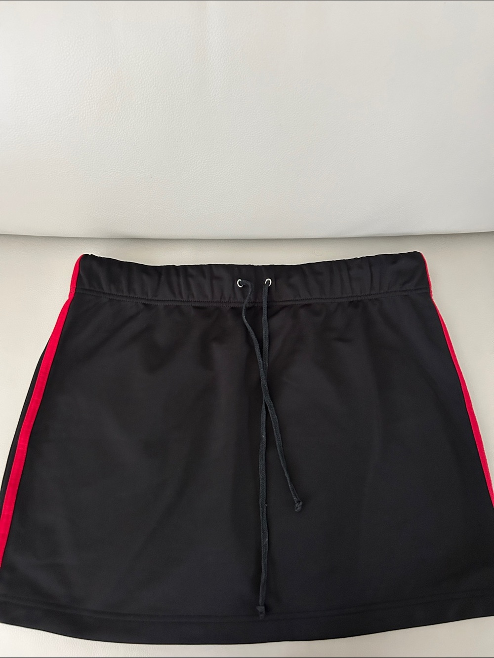 Energie Black Mini Skirt with Red Side Stripes